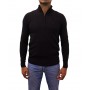 pull col demi zip noir face