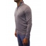 pull col demi zip gris profil