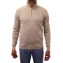 pull col demi zip beige face