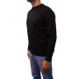 pull col rond noir profil