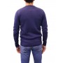 pull col rond bleu marine dos