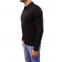 Pull col polo noir profil