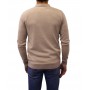 Pull col polo beige dos