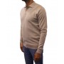 Pull col polo beige profil