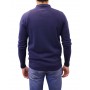 Pull col polo bleu marine dos