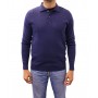 Pull col polo bleu marine face