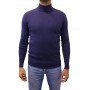 pull col montant bleu marine face