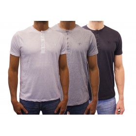 Lot de 3 t-shirts manches courtes col boutonné Lot de 3 t-shirts manches courtes col boutonné
