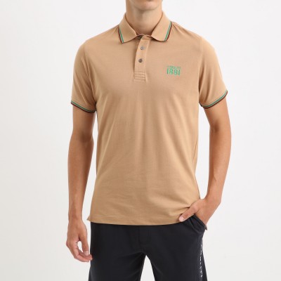 Man polo CERRUTI 1881 Padova in 100% cotton with contrast collar, short sleeves and embroidered logo. Available in several color