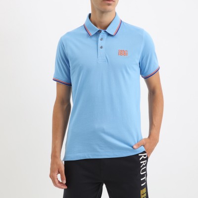 Man polo CERRUTI 1881 Padova in 100% cotton with contrast collar, short sleeves and embroidered logo. Available in several color