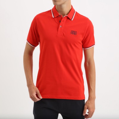 Man polo CERRUTI 1881 Padova in 100% cotton with contrast collar, short sleeves and embroidered logo. Available in several color