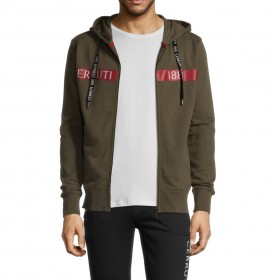 Veste zip sweat kaki
