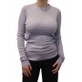 Pull tresse femme col rond