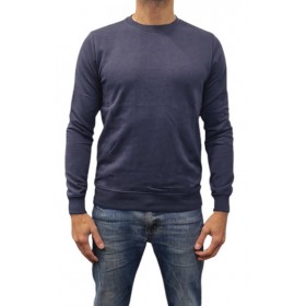 Sweat-shirt col rond logo épaule bleu marine