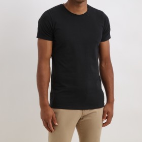 T-shirt manches courtes col rond T-shirt manches courtes col rond face noir