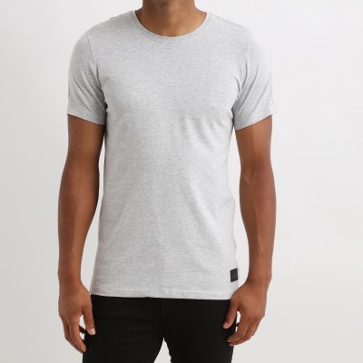 T-shirt manches courtes col rond face gris