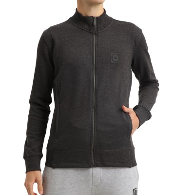 Jogging jacket with square logo at the front