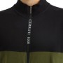 Camisola zíper com capuz de dois tons