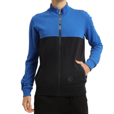 Sudadera con cremallera con capucha de dos tonos