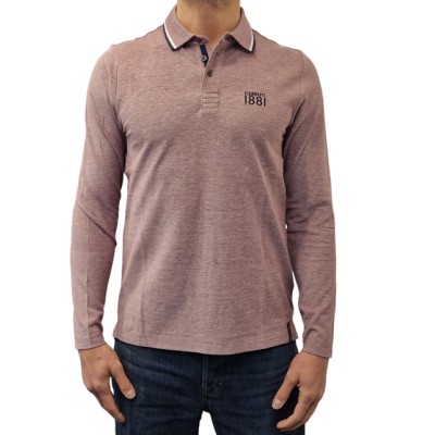 Polo de manga larga Chiné