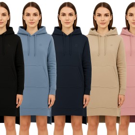 Robe sweat femme à capuche uni Robe sweat femme à capuche uni