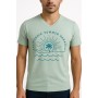 T-shirt manches courtes col V dessin imprimé