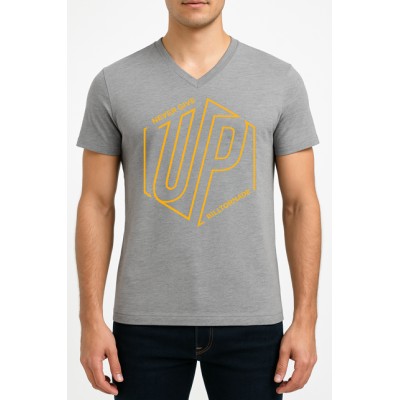 Camiseta de manga corta Dibujo impreso con cuello en V
