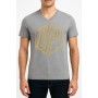T-shirt de manga curta com decote em v impresso desenho