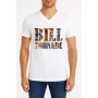 T-shirt de manga curta com decote em v impresso desenho