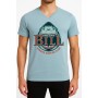 T-shirt de manga curta com decote em v impresso desenho