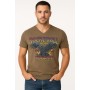 Camiseta de manga corta Dibujo impreso con cuello en V