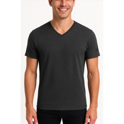 T-shirt manches courtes col V logo transparent