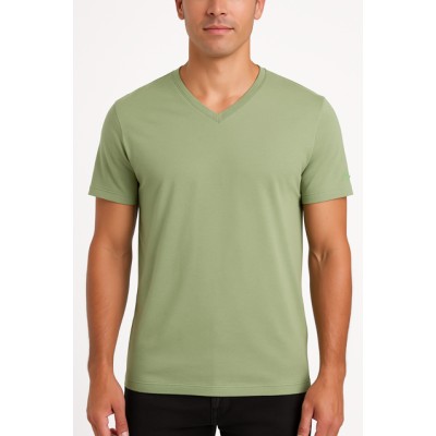T-shirt manches courtes col V logo transparent