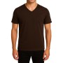 Camiseta de manga corta con cuello en V, logo transparente
