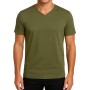 Camiseta de manga corta con cuello en V, logo transparente