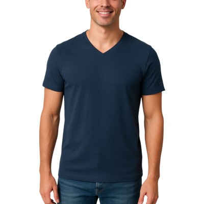 T-shirt manches courtes col V logo transparent