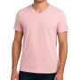Camiseta de manga corta con cuello en V, logo transparente