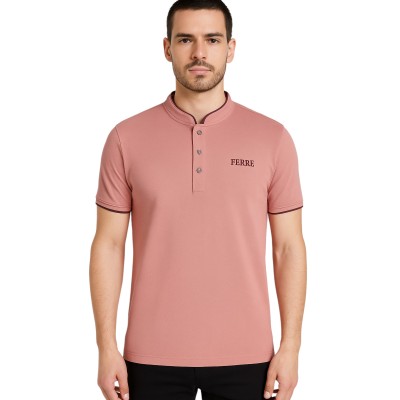 Polo manches courtes col mao