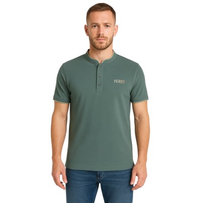 Polo manches courtes col mao