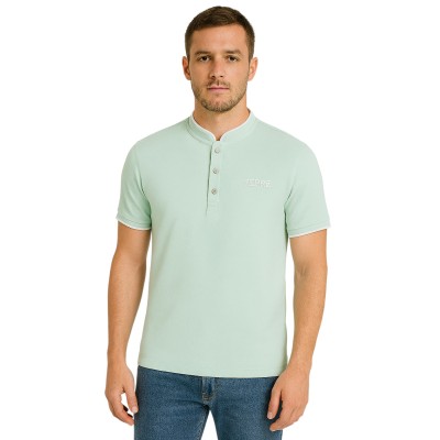 Polo manches courtes col mao