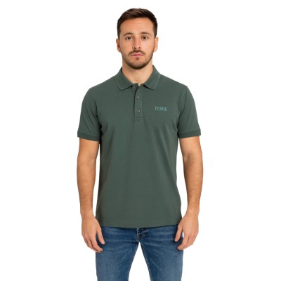 polo ferre bleu vert