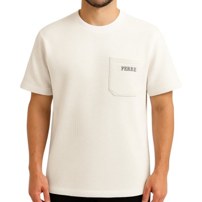 Oversize-T-Shirt mit Rundhalsausschnitt und Tasche für Herren
