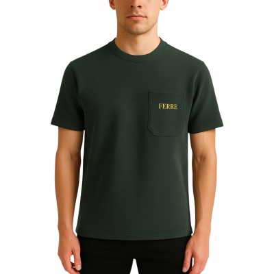 Oversize-T-Shirt mit Rundhalsausschnitt und Tasche für Herren