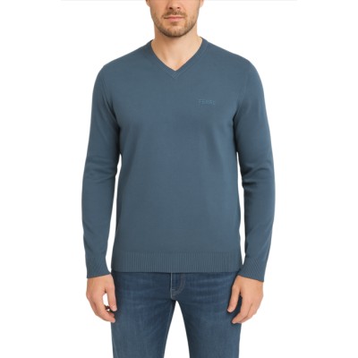 pull col v bleu stellar, pull bleu denim homme, pull bleu tendance, pull bleu moderne