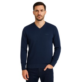 pull col v bleu marine, pull navy homme, pull bleu foncé homme, pull bleu marine élégant,