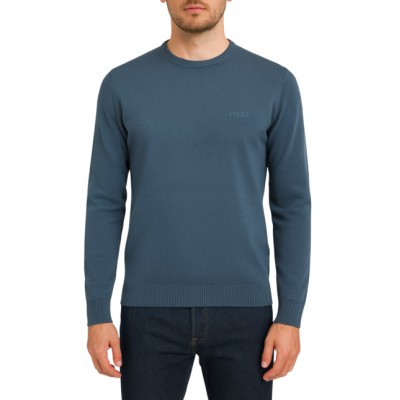 pull col rond bleu stellar, pull bleu clair homme, pull bleu tendance, pull coton bleu