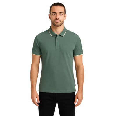 Short sleeve border polo