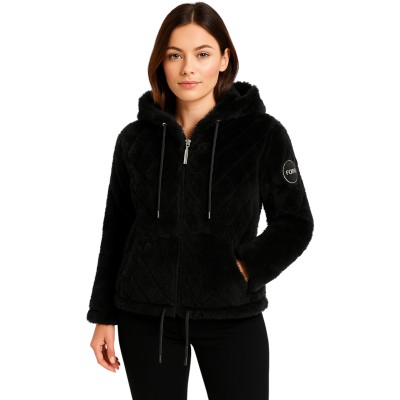 Casaco polar feminino com capuz