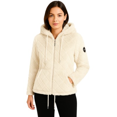Gilet polaire femme à capuche