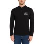 Einfarbiges Langarm-Poloshirt